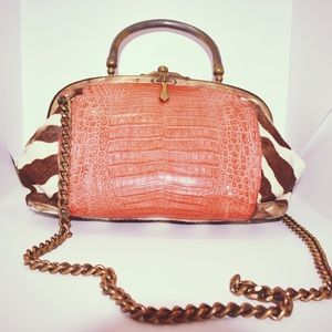 Vintage Real Alligator & is Zebra Fur RareHandbag